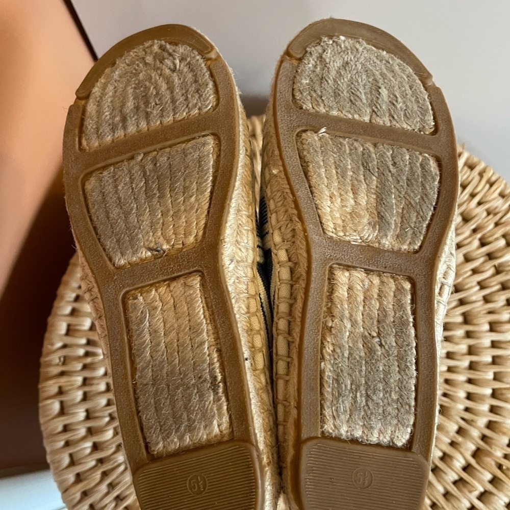 Tori Burch Awning Espadrilles in Blue/White Canvas Women’s Size 5.5 - Picture 6 of 10